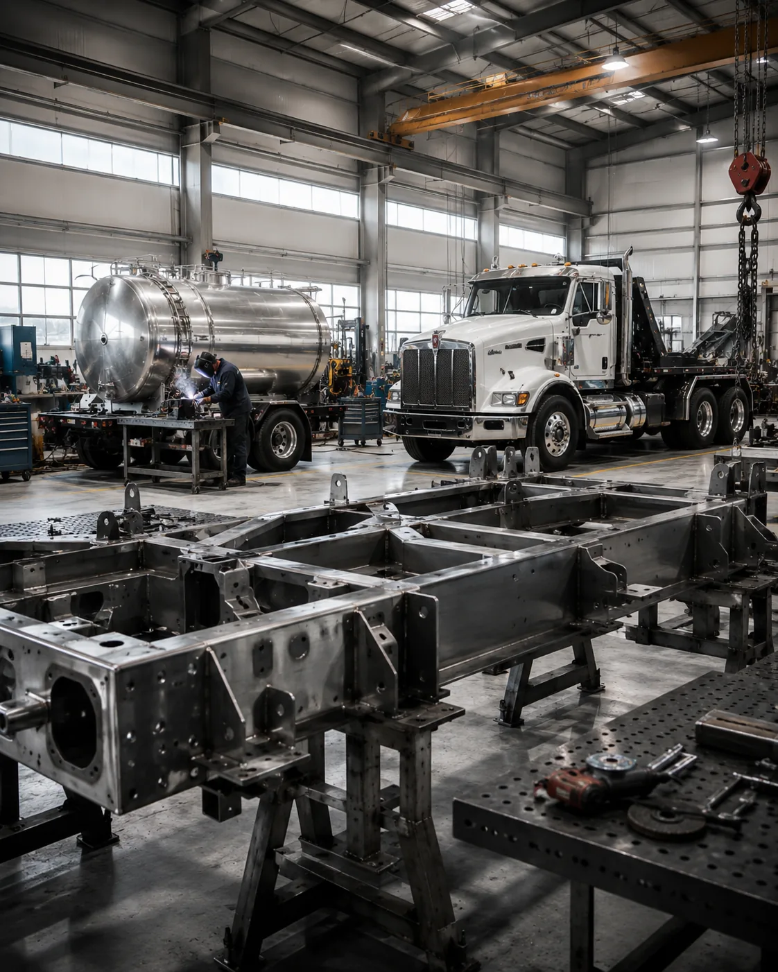 Taller industrial FullTruck con fabricación de estanques y equipamiento para camiones