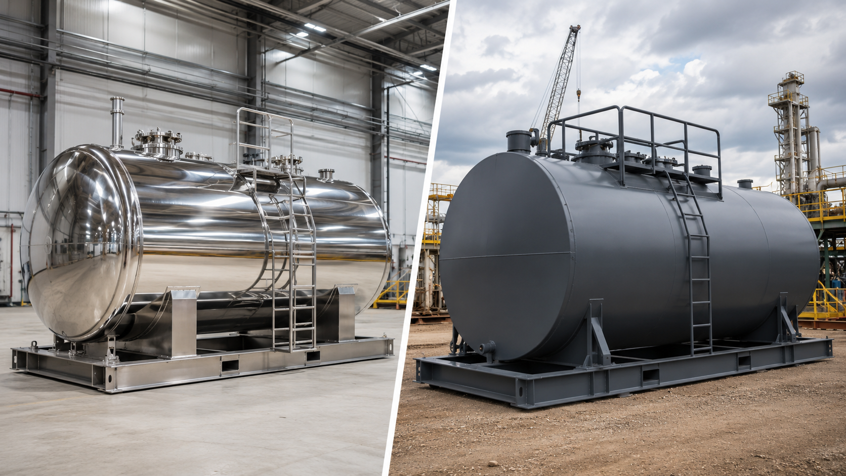 Acero inoxidable vs acero carbono en estanques: ¿cuál conviene según tu operación?